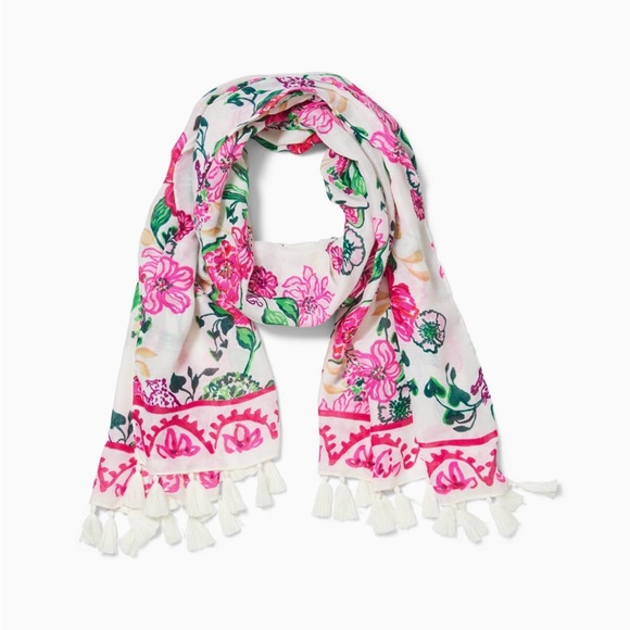 Brand New Lilly Pulitzer Resort Scarf Coconut Safari Sanctuary Engineered Scarf